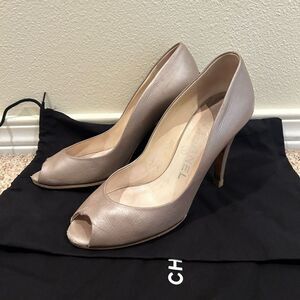 Chanel size 37 Open Toe Heels with dustbag